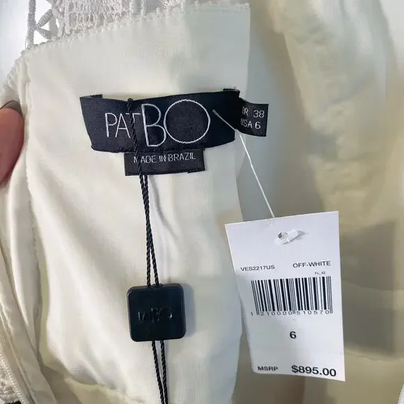 PatBo NWT Tropical Print Lace Trim Maxi Dress - Picture 11 of 12